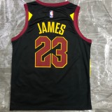 NBA Men Season 2021 Cleveland Cavaliers Black #23 JAMES Jersey High Quality Name and Number Print