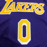 NBA Men Los Angeles Lakers Retro Purple #0 WESTBROOK Round Neck Jersey High Quality Name and Number Print