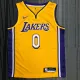 NBA Men Los Angeles Lakers #0 WESTBROOK Yellow V-neck Jersey High Quality Name and Number Print