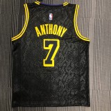 NBA Men Los Angeles Lakers Black #7 ANTHONY Round Neck Jersey High Quality Name and Number Print