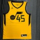 NBA New Season 2021 Men Utah Jazz Yellow with Jordan Logo #45 MITCHELL Jersey High Quality Name and Number Print