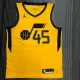 NBA New Season 2021 Men Utah Jazz Yellow with Jordan Logo #45 MITCHELL Jersey High Quality Name and Number Print