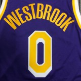 NBA Men Los Angeles Lakers Retro Purple #0 WESTBROOK Round Neck Jersey High Quality Name and Number Print