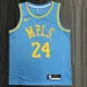NBA Season 2021 Los Angeles Lakers Minneapolis Blue #24 BRYANT Round Neck Jersey High Quality Name and Number Print
