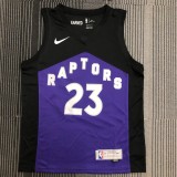 NBA Season 2021 Men Toronto Raptors Black and Purple Awarding Version #23 VANVLEET Jersey High Quality Name and Number Print