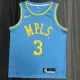 NBA Season 2021 Los Angeles Lakers Minneapolis Blue #3 DAVIS Round Neck Jersey High Quality Name and Number Print
