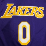 NBA Men Los Angeles Lakers Purple #0 WESTBROOK V-neck Jersey High Quality Name and Number Print