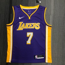 NBA Men Los Angeles Lakers Purple #7 ANTHONY V-neck Jersey High Quality Name and Number Print