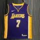NBA Men Los Angeles Lakers Purple #7 ANTHONY V-neck Jersey High Quality Name and Number Print