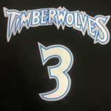 NBA Men Minnesota Timberwolves Retro Black #3 MARBURY Jersey High Quality Name and Number Print