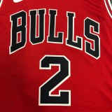 NBA Men Chicago Bulls Red #2 BALL Jersey High Quality Name and Number Print