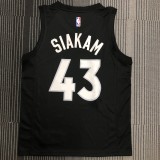 NBA Season 2021 Men Toronto Raptors Black and Purple Awarding Version #43 SIAKAM Jersey High Quality Name and Number Print