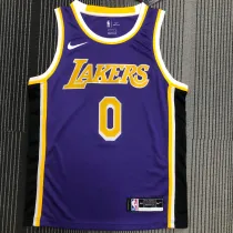 NBA Men Los Angeles Lakers Retro Purple #0 WESTBROOK Round Neck Jersey High Quality Name and Number Print