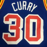 NBA Men Golden State Warriors Retro Blue #30 CURRY Jersey High Quality Name and Number Print