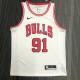 NBA Men Chicago Bulls White #91 RODMAN Jersey High Quality Name and Number Print