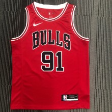 NBA Men Chicago Bulls Red #91 RODMAN Jersey High Quality Name and Number Print