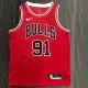 NBA Men Chicago Bulls Red #91 RODMAN Jersey High Quality Name and Number Print