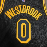 NBA Men Los Angeles Lakers Black #0 WESTBROOK Round Neck Jersey High Quality Name and Number Print
