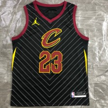 NBA Men Season 2021 Cleveland Cavaliers Black #23 JAMES Jersey High Quality Name and Number Print