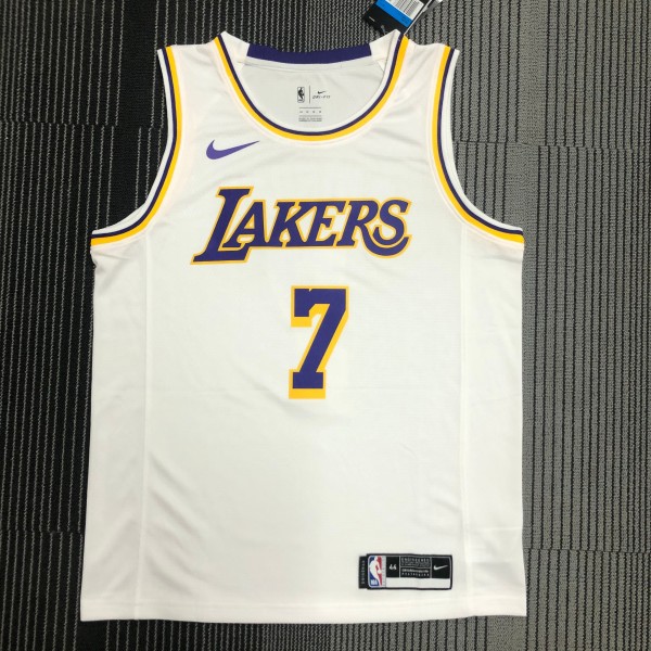 NBA Men Los Angeles Lakers #7 ANTHONY Retro White Round Neck Jersey High Quality Name and Number Print