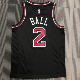 NBA Men Chicago Bulls Black #2 BALL Jersey High Quality Name and Number Print