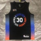 NBA Season 2021 Men New York Knicks Black #30 RANDLE Jersey High Quality Name and Number Print