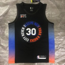 NBA Season 2021 Men New York Knicks Black #30 RANDLE Jersey High Quality Name and Number Print