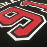 NBA Men Chicago Bulls Black #91 RODMAN Jersey High Quality Name and Number Print