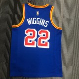 NBA Men Golden State Warriors Retro Blue #22 WIGGINS Jersey High Quality Name and Number Print