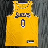 NBA Men Los Angeles Lakers Retro Yellow Round Neck #0 WESTBROOK Jersey High Quality Name and Number Print