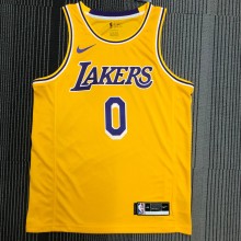 NBA Men Los Angeles Lakers Retro Yellow Round Neck #0 WESTBROOK Jersey High Quality Name and Number Print