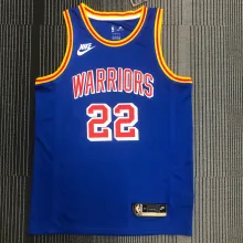 NBA Men Golden State Warriors Retro Blue #22 WIGGINS Jersey High Quality Name and Number Print