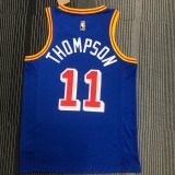 NBA Men Golden State Warriors Retro Blue #11 THOMPSON Jersey High Quality Name and Number Print