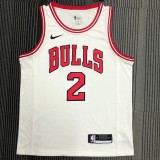 NBA Men Chicago Bulls White #2 BALL Jersey High Quality Name and Number Print