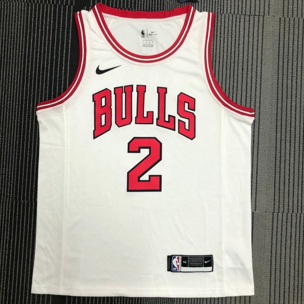 NBA Men Chicago Bulls White #2 BALL Jersey High Quality Name and Number Print
