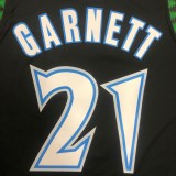 NBA Men Minnesota Timberwolves Retro Black #21 GARNETT Jersey High Quality Name and Number Print
