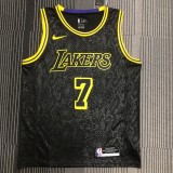 NBA Men Los Angeles Lakers Black #7 ANTHONY Round Neck Jersey High Quality Name and Number Print
