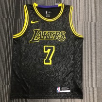 NBA Men Los Angeles Lakers Black #7 ANTHONY Round Neck Jersey High Quality Name and Number Print