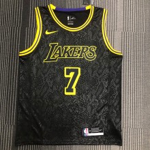 NBA Men Los Angeles Lakers Black #7 ANTHONY Round Neck Jersey High Quality Name and Number Print