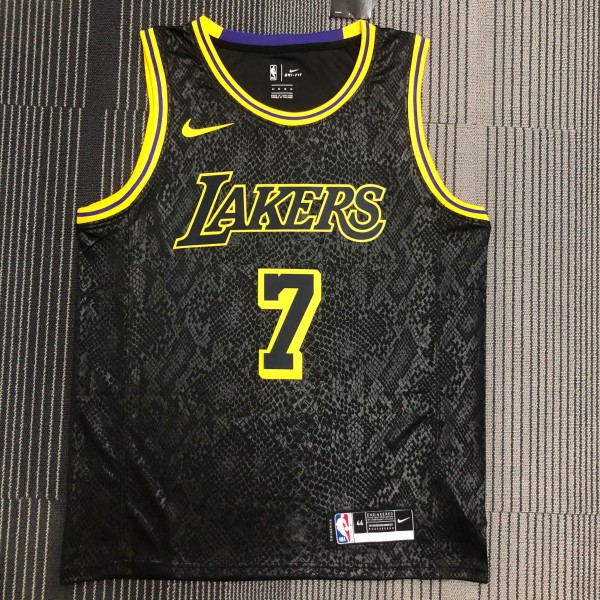 NBA Men Los Angeles Lakers Black #7 ANTHONY Round Neck Jersey High Quality Name and Number Print