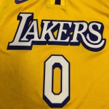 NBA Los Angeles Lakers 19-20 New Yellow #0 WESTBROOK Jersey High Quality Name and Number Print