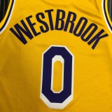 NBA Men Los Angeles Lakers Retro Yellow Round Neck #0 WESTBROOK Jersey High Quality Name and Number Print
