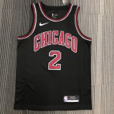 NBA Men Chicago Bulls Black #2 BALL Jersey High Quality Name and Number Print