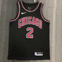 NBA Men Chicago Bulls Black #2 BALL Jersey High Quality Name and Number Print
