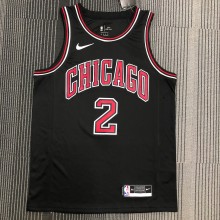 NBA Men Chicago Bulls Black #2 BALL Jersey High Quality Name and Number Print