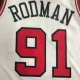 NBA Men Chicago Bulls White #91 RODMAN Jersey High Quality Name and Number Print