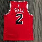 NBA Men Chicago Bulls Red #2 BALL Jersey High Quality Name and Number Print