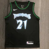 NBA Men Minnesota Timberwolves Retro Black #21 GARNETT Jersey High Quality Name and Number Print