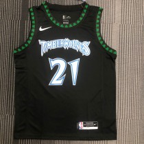 NBA Men Minnesota Timberwolves Retro Black #21 GARNETT Jersey High Quality Name and Number Print