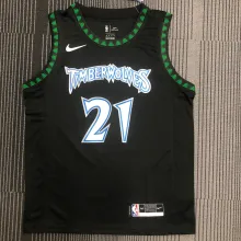 NBA Men Minnesota Timberwolves Retro Black #21 GARNETT Jersey High Quality Name and Number Print